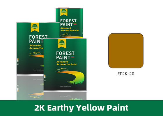 High Gloss 2K Acrylic Car Paint Earthy Yellow Auto Spray Paint Heat Resistant